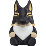 Anubis Gnome Figurine – Egyptian Mythology-Inspired Collectible Gnome with Gold Accents for Shelf or Desk Display