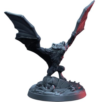 Vampire Bat Fantasy Miniature Statue for Tabletop RPGs, Horror Dioramas & Collector Displays – 3D Printed in Canada — 3D Printed Collectible by 3DCentral