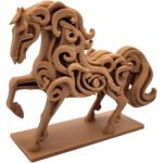 Majestic Horse Figurine – Flowing Mane Equestrian Sculpture with Ornamental Detailing – 3D Printed in Canada — 3D Printed Collectible by 3DCentral