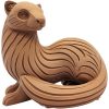 Wood Carved Ferret Figurine – Rustic Animal Statue with Flowing Carved-Style Design, Paintable DIY Décor or Collectible – 3D Printed in Canada — 3D Printed Collectible by 3DCentral