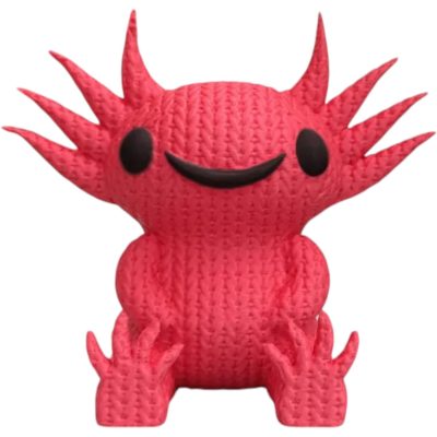 Knitted Axolotl Figurine – Cute Amphibian Plush-Style Collectible with Yarn-Like Texture – 3D Printed in Canada — 3D Printed Collectible by 3DCentral