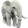 Stone Carved Elephant Figurine – Geometric Tribal Style Animal Decor for Shelf, Desk, or Zen Corner – 3D Printed in Canada — 3D Printed Collectible by 3DCentral
