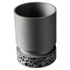 Textured Matte Black Planter with Geometric Cutout Base – Modern Indoor Pot for Succulents, Herbs & Houseplants – 3D Printed in Canada — 3D Printed Collectible by 3DCentral