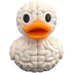 Brain Duck Figurine – Quirky Anatomical Mashup of Brain Texture and Duck Design for Desk or Shelf Display