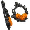The Cozy Patch Halloween Wreath – Black Cat and Pumpkin Jack-o'-Lantern Wall Décor – Spooky Front Door Decoration for Haunted House & Party Display – 3D Printed in Canada — 3D Printed Collectible by 3DCentral