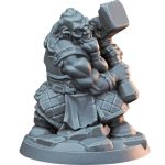 Bearded Dwarf Blacksmith with Forge Hammer Miniature for Fantasy Tabletop RPG, Wargaming Armies & Diorama Displays