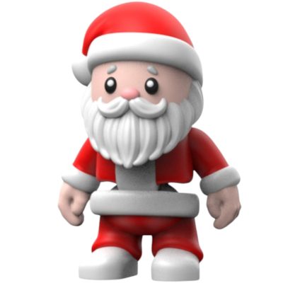 Santa Claus Figurine with Big Eyes – Holiday Desk Buddy & Christmas Decoration for Adults & Teens – 3D Printed in Canada — 3D Printed Collectible by 3DCentral