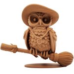 The Witch Owl Figurine – Fantasy Owl Miniature on Broomstick