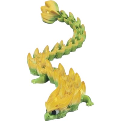 Beaklash – Legendary Long Articulated Dragon Figurine with Flame-Spike Design – 3D Printed in Canada — 3D Printed Collectible by 3DCentral
