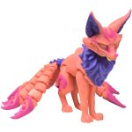 Articulated Twisty Kitsune Fox Figurine – Nine-Tailed Japanese Fox Spirit Statue – Demon Fox Collectible Mythical Desk Ornament & Home Decor