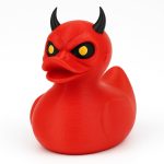 Devil Duck Figurine – Funny Duck for Ducking – Rubber Ducks for 4x4 Vehicles - Halloween Gothic Collectible Figurine - Cruise Ducks for Hiding - Spooky Gift Horror Desk Decor