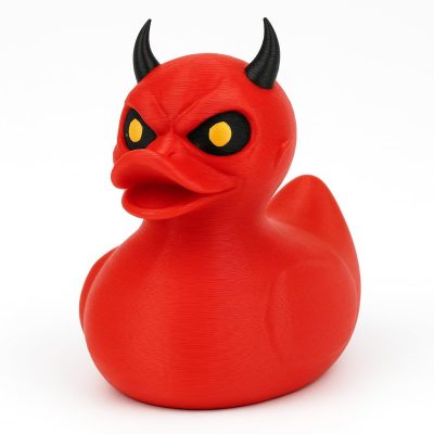 Devil Duck Figurine – Funny Duck for Ducking – Rubber Ducks for 4x4 Vehicles - Halloween Gothic Collectible Figurine - Cruise Ducks for Hiding - Spooky Gift Horror Desk Decor – 3D Printed in Canada — 3D Printed Collectible by 3DCentral