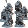 Thundershot Squad – Set of 6 Dwarf Rifleman Miniatures for Fantasy Tabletop Battles, RPG Campaigns & Painting – 3D Printed in Canada — 3D Printed Collectible by 3DCentral