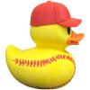 Softball Duck Figurine with Cap – Yellow Sports-Themed Rubber Duck for Desk, Shelf or Gift Display – 3D Printed in Canada — 3D Printed Collectible by 3DCentral