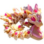 Baby Cookie Heart Dragon Figurine – Cute Dessert-Themed Dragon with Pink Heart – Fantasy Collectible Desk Buddy & Gift – for Teens & Adults