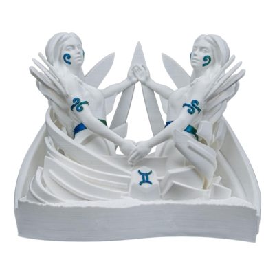 Gemini Zodiac Twin Sisters Sculpture – Astrology Decor Figurine for Horoscope Lovers, Shelf or Desk Display – 3D Printed in Canada — 3D Printed Collectible by 3DCentral