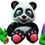 Cute Baby Panda Figurine