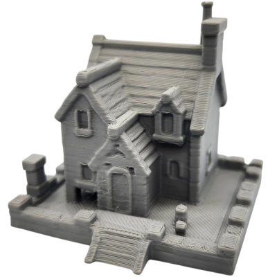 Stone House Miniature – Fantasy Cottage Terrain with Walled Base for Tabletop RPG Maps, Dioramas & Village Displays – 3D Printed in Canada — 3D Printed Collectible by 3DCentral
