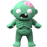 Halloween Zombie Figurine – Cute Green Brain-Eating Monster Collectible with Poseable Body for Shelf Display, Desk Toy, or Spooky Gifting