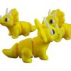 Mini Triceratops Figurines Pack of 3 | Cute Yellow Dinosaur Models for Desk Décor, Collecting & Painting – 3D Printed in Canada — 3D Printed Collectible by 3DCentral