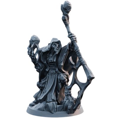 Undead Reaver Necromancer Miniature for Tabletop RPGs, Painting & Wargaming – Highly Detailed Resin Fantasy Figure – 3D Printed in Canada — 3D Printed Collectible by 3DCentral