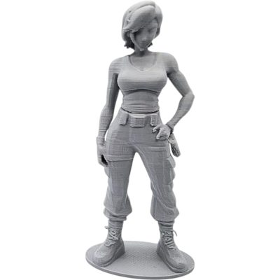 Female Military Figurine – Tactical Style Woman Soldier Statue with Confident Stance – 3D Printed in Canada — 3D Printed Collectible by 3DCentral