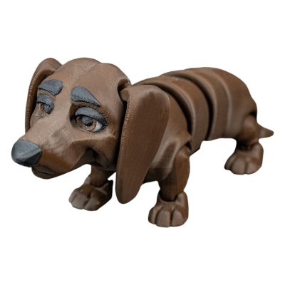 Winston The Dachshund Figurine – Articulated Desk Fidget for Teens & Adults – Sad-Eyed Dog Collectible – 3D Printed in Canada — 3D Printed Collectible by 3DCentral