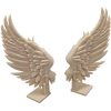 Angel Wings Sculpture on Stands – Feathered Gothic Decor for Desk, Altar, Bookshelf or Mantel Display – Elegant Spiritual Figurines for Teens and Adults – 3D Printed in Canada — 3D Printed Collectible by 3DCentral