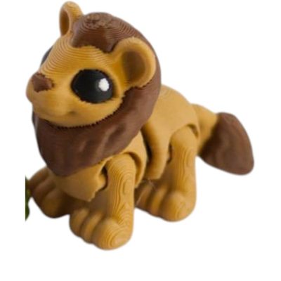 Cute Lion Cinder Hatchling Figurine – Flexible Articulated Desk Pet & Collectible Animal Sculpture – Unique 3D Printed Gift for Teens & Adults – 3D Printed in Canada — 3D Printed Collectible by 3DCentral
