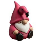 Pink Flamingo Gnome Figurine – Cute Garden Decor for Shelf, Office or Patio Display – Whimsical Flamingo Hat Gnome Statue for Adults & Teens