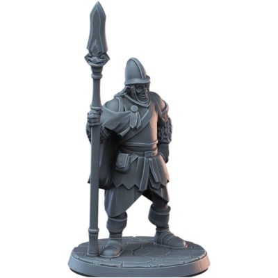 Fantasy Guard Spearman Miniature for Tabletop RPG, Wargaming & Display – Detailed Medieval Soldier Figure for Painting & Collectors – 3D Printed in Canada — 3D Printed Collectible by 3DCentral