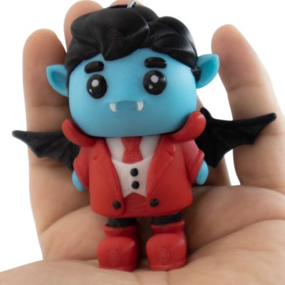 Mini Dracula Figurine with Wings – Cute Gothic Display Collectible for Desk, Shelf, or Bag Charm Use – Halloween Dracula Gift for Teens & Adults – 3D Printed in Canada — 3D Printed Collectible by 3DCentral