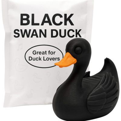 Black Swan Duck Figurine – Premium Collectible Duck Ornament – Decorative Duck for Car, Home, Desk & Travel Games – Unique Eco-Friendly Gift – 3D Printed in Canada — 3D Printed Collectible by 3DCentral