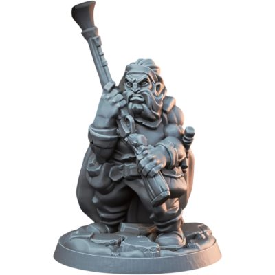 Dwarf Rifleman Figurine – Detailed Fantasy Marksman Miniature for Display, Collectible Tabletop Character Model – 3D Printed in Canada — 3D Printed Collectible by 3DCentral