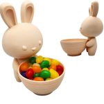 Bunny Bowl Candy Dish – Cute Rabbit Holding Snack Container