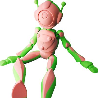 Articulated Feminine Robot Figurine – Poseable Print-in-Place Sci-Fi Companion for Display, Collecting & DIY Painting – 3D Printed in Canada — 3D Printed Collectible by 3DCentral