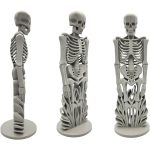 Gothic Skeleton Statue with Ornate Base
