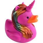 Unicorn Duck Figurine – Colorful Fantasy Collectible Duck for Car Dashboard, Travel Adventures, Party Favors & Gift Bags