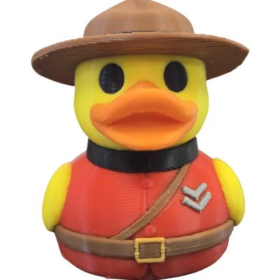 Canadian Mountie Duck Figurine – RCMP-Inspired Rubber Duck Decor Collectible for Desk or Display – Fun Canada Souvenir for Adults & Teens – 3D Printed in Canada — 3D Printed Collectible by 3DCentral