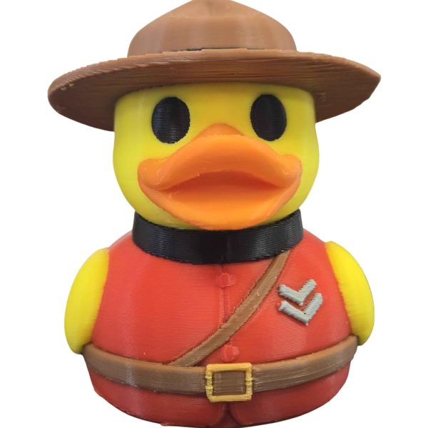 Canadian Mountie Duck Figurine – RCMP-Inspired Rubber Duck Decor Collectible for Desk or Display – Fun Canada Souvenir for Adults & Teens