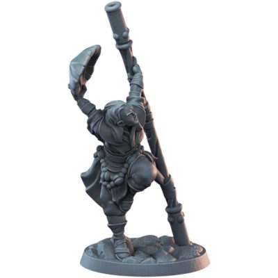 Monk Female Miniature for Fantasy RPGs – Martial Artist Adventurer Figurine for Painting & Collecting – 3D Printed in Canada — 3D Printed Collectible by 3DCentral