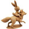 Bunny Riding Fox Figurine – Wood-Style 3D Printed Fantasy Animal Duo Sculpture for Desk, Shelf, or TTRPG Display – 3D Printed in Canada — 3D Printed Collectible by 3DCentral
