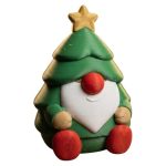 Christmas Tree Gnome Figurine – Festive Holiday Shelf Decor, Cute Scandinavian Style Gnome Ornament, Funny Christmas Decoration for Home or Office