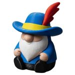 Musketeer Gnome Figurine with Feathered Hat – Colorful Shelf Sitter for Home or Office Décor – Collectible Gnome Statue for Teens and Adults