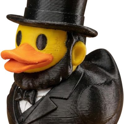 Abraham Lincoln Duck Figurine – Historical President Collectible Rubber Duck in Suit & Top Hat – Fun Display Shelf Décor for Home or Office — 3D Printed Collectible by 3DCentral