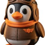 Aircraft Pilot Penguin Figurine – Cute Aviator-Themed Desk Companion, Penguin Statue with Goggles & Flight Jacket – Collectible Shelf Decor for Teens & Adults – 3D Printed in Canada