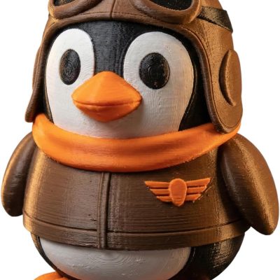 Aircraft Pilot Penguin Figurine – Cute Aviator-Themed Desk Companion, Penguin Statue with Goggles & Flight Jacket – Collectible Shelf Decor for Teens & Adults — 3D Printed Collectible by 3DCentral