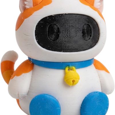 American Curl Cat Robot Collectible Figurine - Unique Desk Decor for Adults — 3D Printed Collectible by 3DCentral