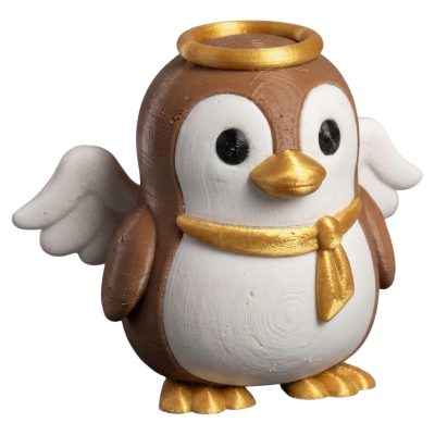 Angel Penguin Figurine with Wings & Halo – Cute Guardian Animal Décor for Desk, Shelf, or Gift Giving – Collectible Miniature Sculpture — 3D Printed Collectible by 3DCentral