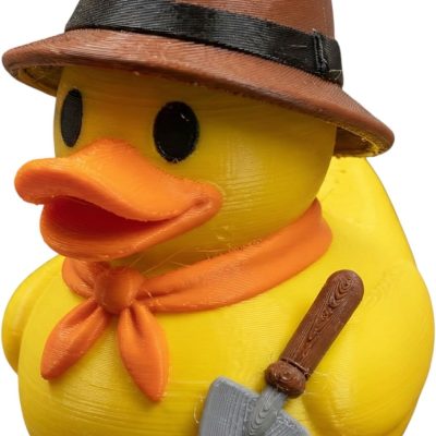 Archaeologist Duck Figurine – Explorer Duck with Fedora Hat, Shovel & Scarf – Adventure-Themed Collectible Decor for Desk or Shelf — 3D Printed Collectible by 3DCentral